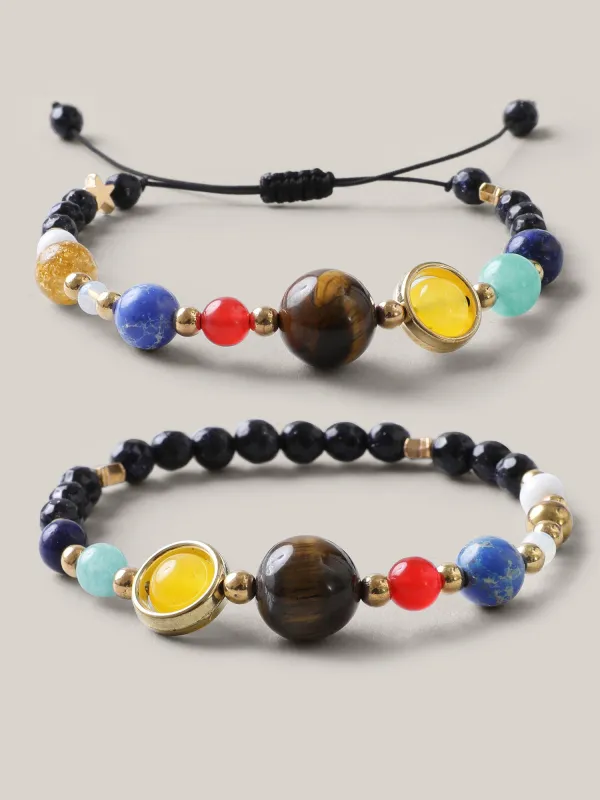 Multi-Color Natural Stone Tied Bracelet sold by Bloomchic