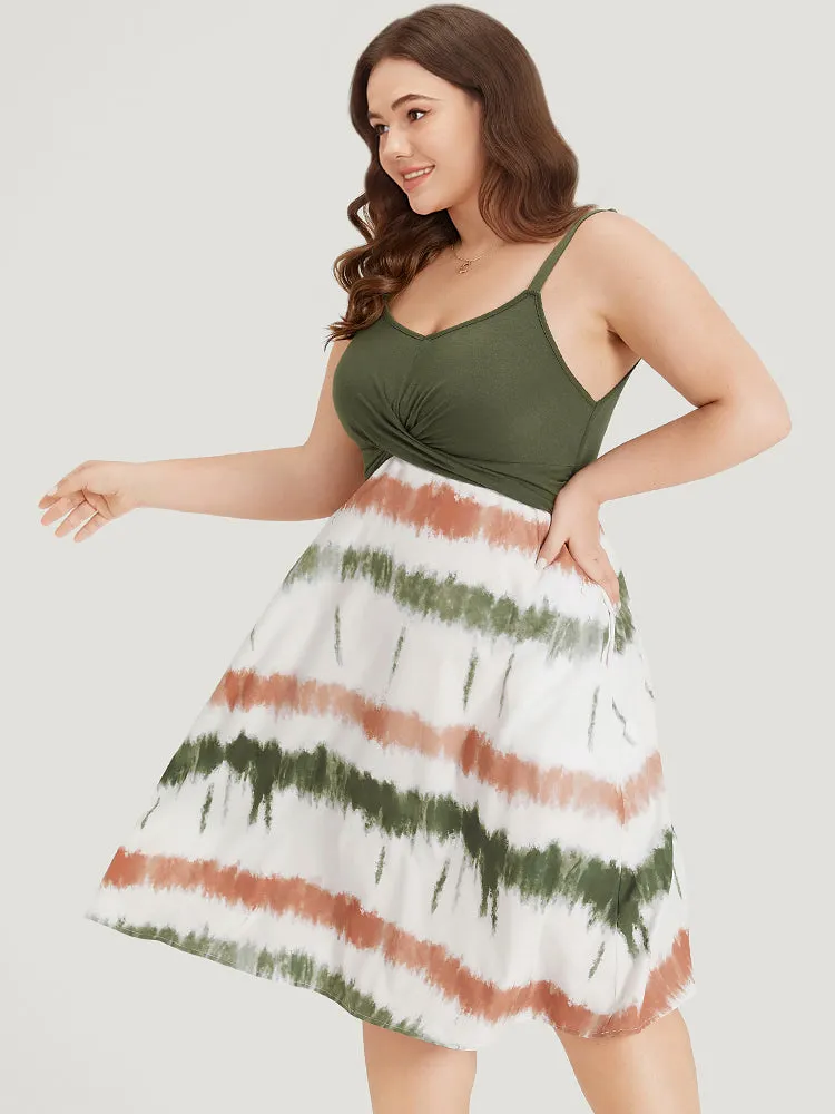 Supersoft Essentials Tie Dye Patchwork Pocket Crossover Cami Dress sold by Bloomchic product image thumbnail 4