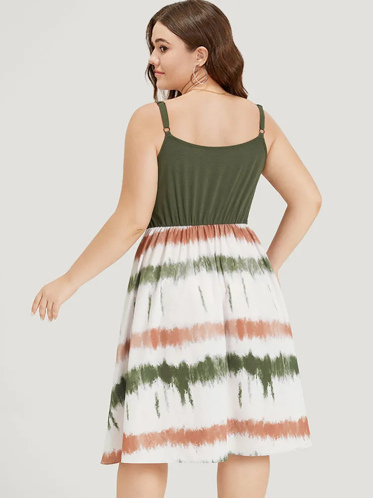 Supersoft Essentials Tie Dye Patchwork Pocket Crossover Cami Dress sold by Bloomchic product image thumbnail 3