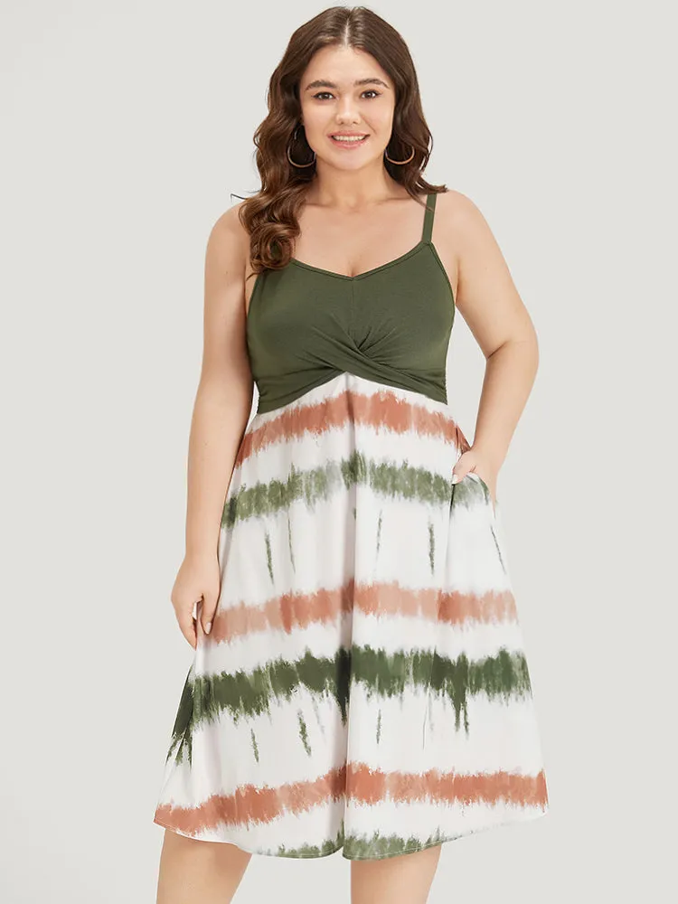 Supersoft Essentials Tie Dye Patchwork Pocket Crossover Cami Dress sold by Bloomchic