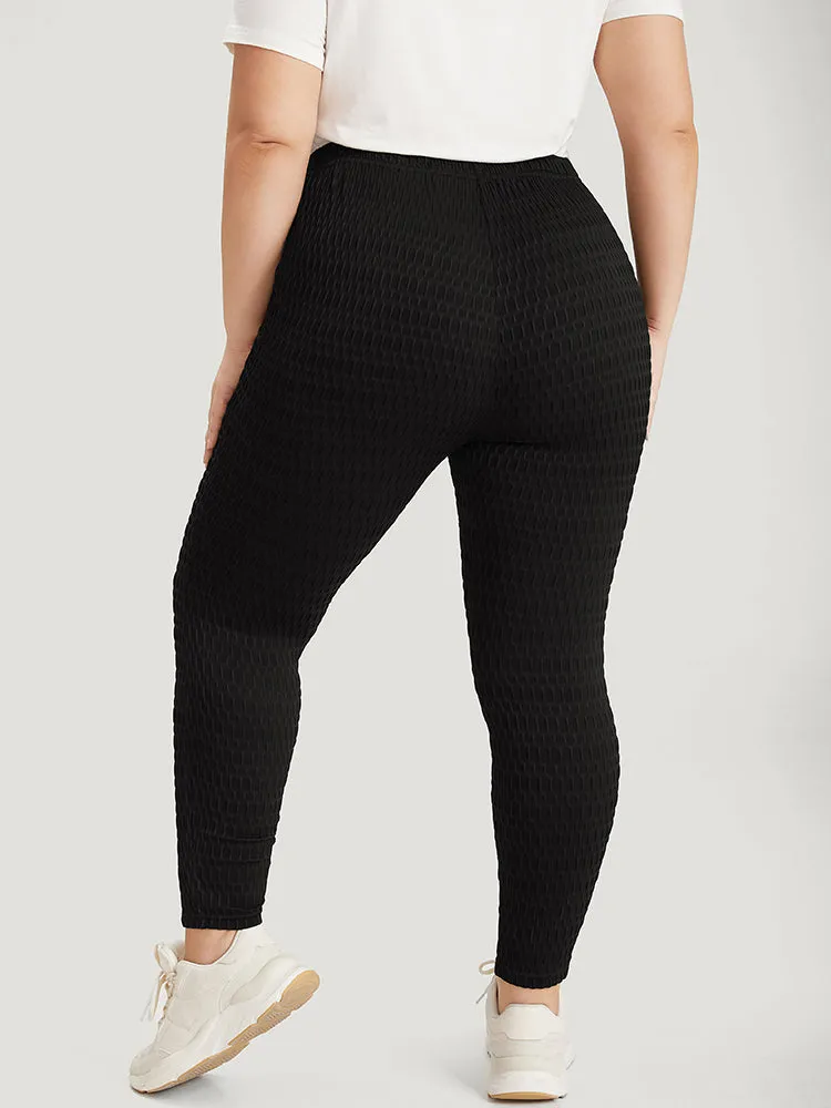 Solid Plisse High Rise Skinny Leggings sold by Bloomchic product image thumbnail 2