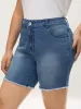 Frayed Hem High Rise Denim Shorts sold by Bloomchic