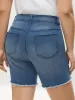 Frayed Hem High Rise Denim Shorts sold by Bloomchic