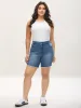 Frayed Hem High Rise Denim Shorts sold by Bloomchic