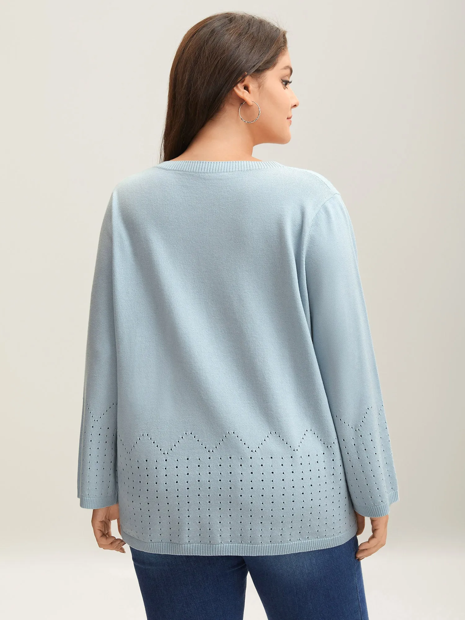 Lightweight Woolen Cut-Out Pullover sold by Bloomchic product image thumbnail 2