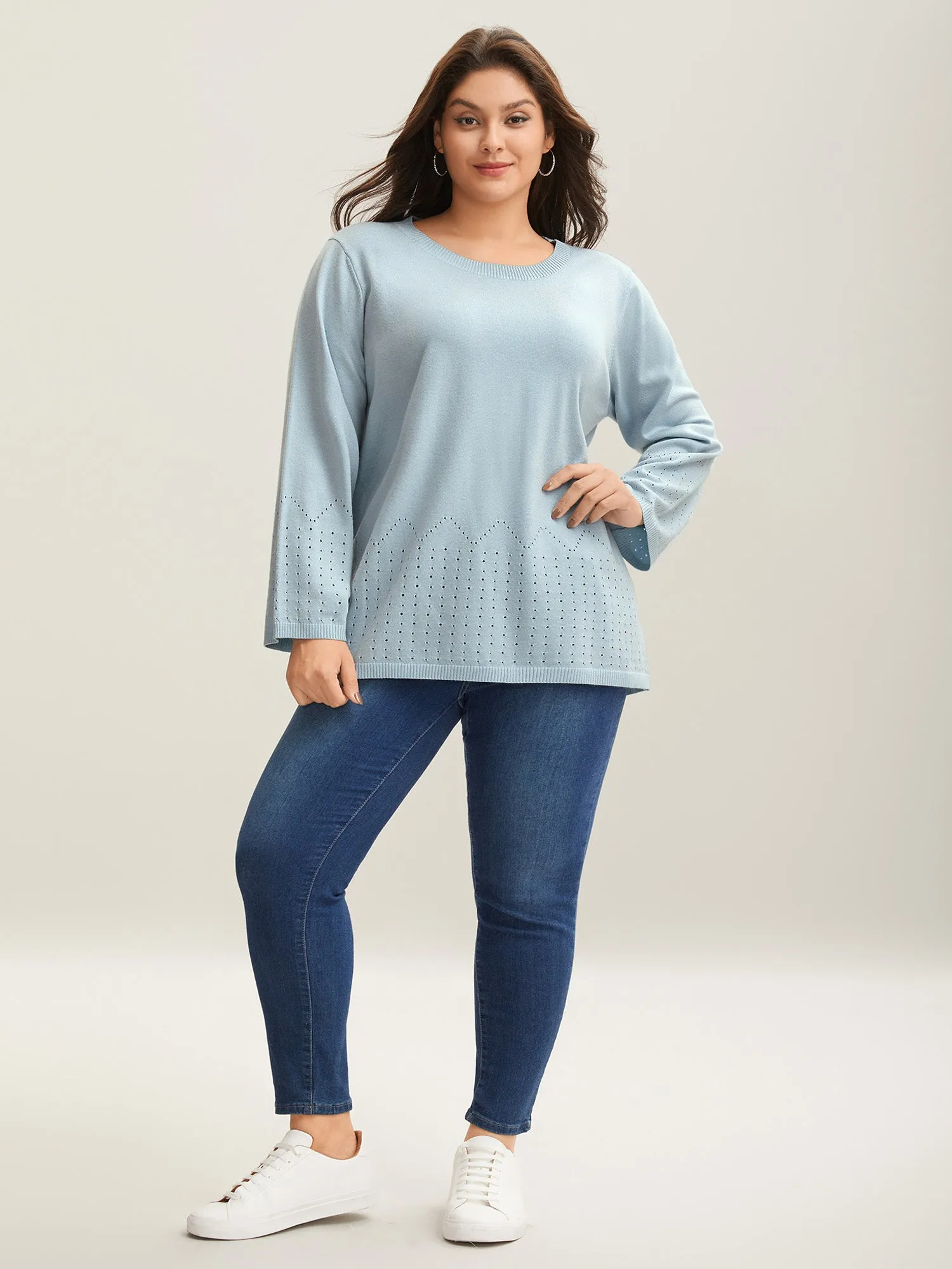 Lightweight Woolen Cut-Out Pullover sold by Bloomchic product image thumbnail 3