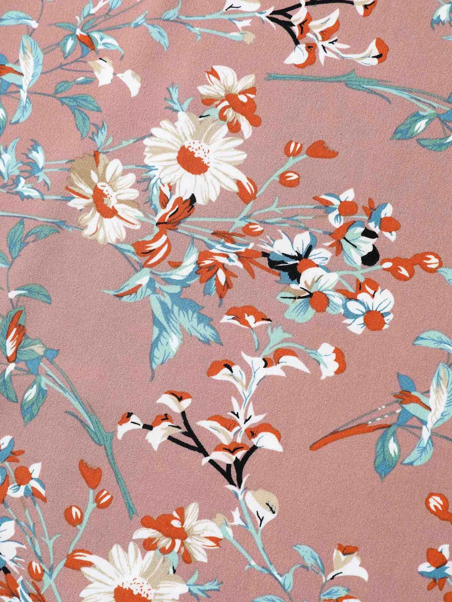 Garden Print Spliced V-Neck Blouse sold by Bloomchic product image thumbnail 5