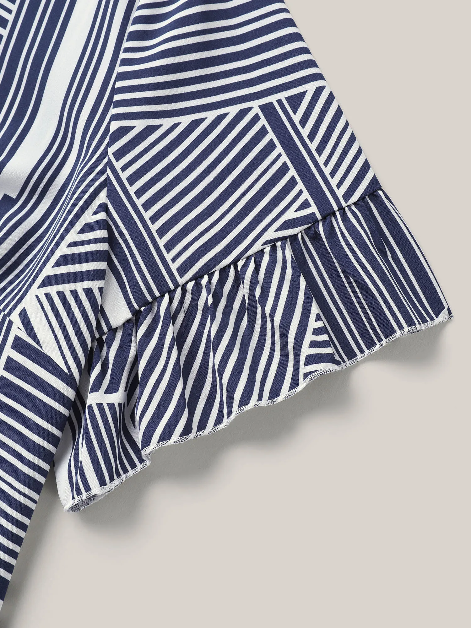 Abstract Print Lotus Leaf Sleeve Blouse sold by Bloomchic product image thumbnail 5