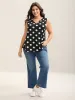 Classic Polka Dots Notched Collar Tank Top sold by Bloomchic