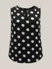 Classic Polka Dots Notched Collar Tank Top sold by Bloomchic