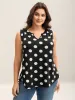 Classic Polka Dots Notched Collar Tank Top sold by Bloomchic