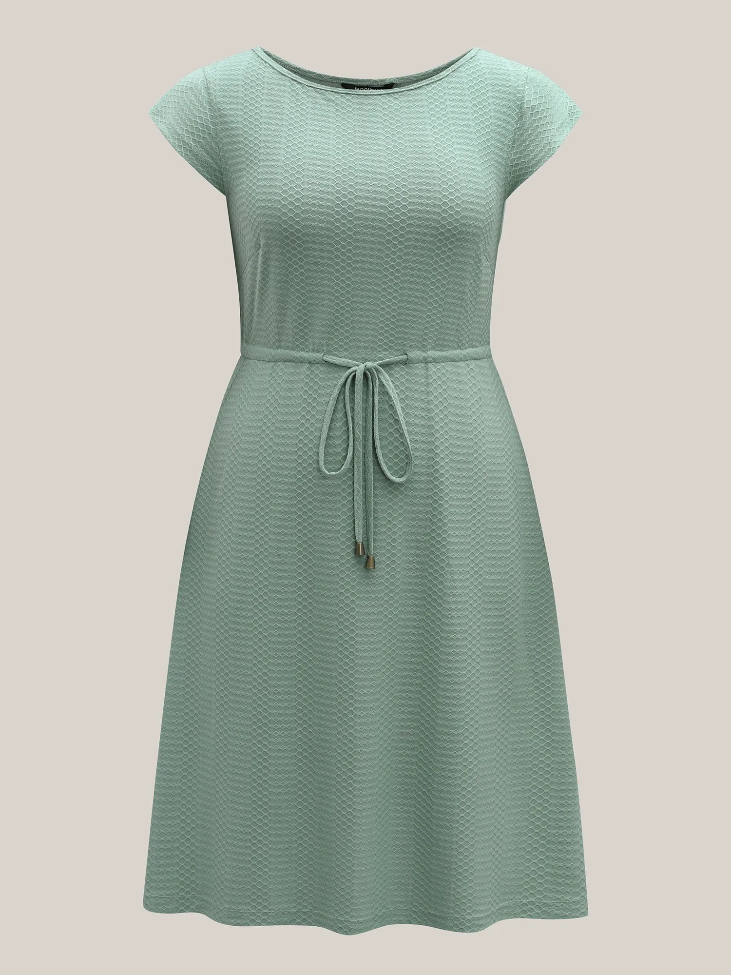 Textured Waist-Tie Knit Midi Dress sold by Bloomchic product image thumbnail 5