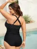 Polka Dots Spliced Ruched One-Piece Swimsuit sold by Bloomchic