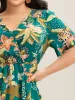 Tropical Floral Print Pockets Flowy Midi Dress sold by Bloomchic