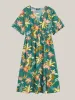 Tropical Floral Print Pockets Flowy Midi Dress sold by Bloomchic