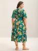 Tropical Floral Print Pockets Flowy Midi Dress sold by Bloomchic
