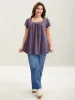 Pleated Shoulder Button Plain Relaxed T-Shirt sold by Bloomchic