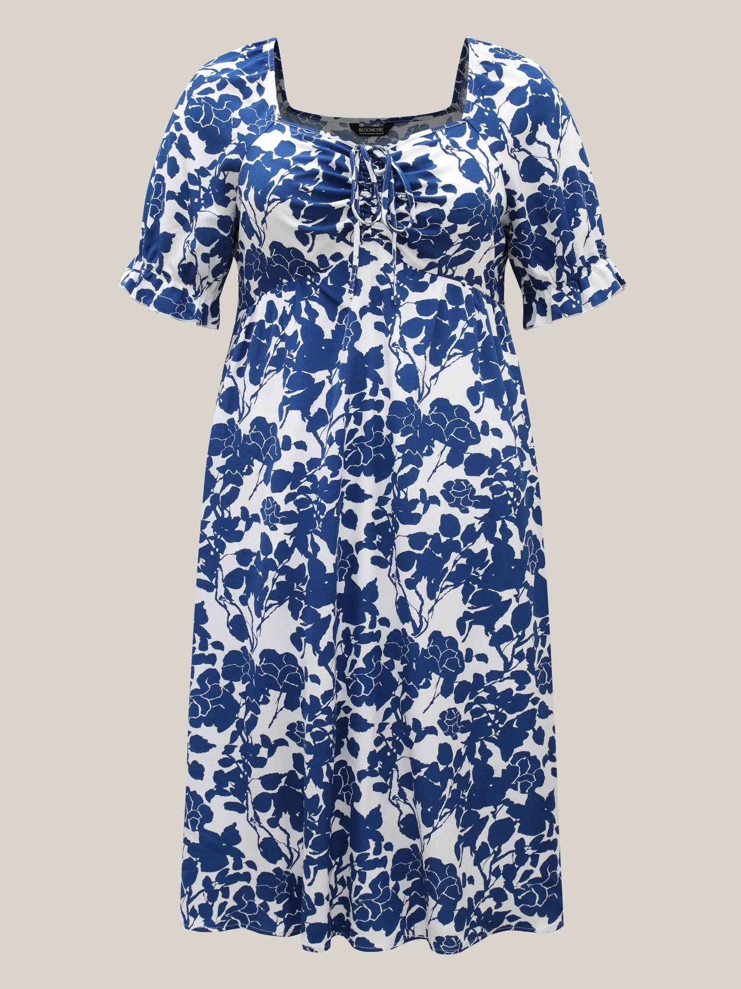 Silhouette Floral Print Tie Front Midi Dress sold by Bloomchic product image thumbnail 5