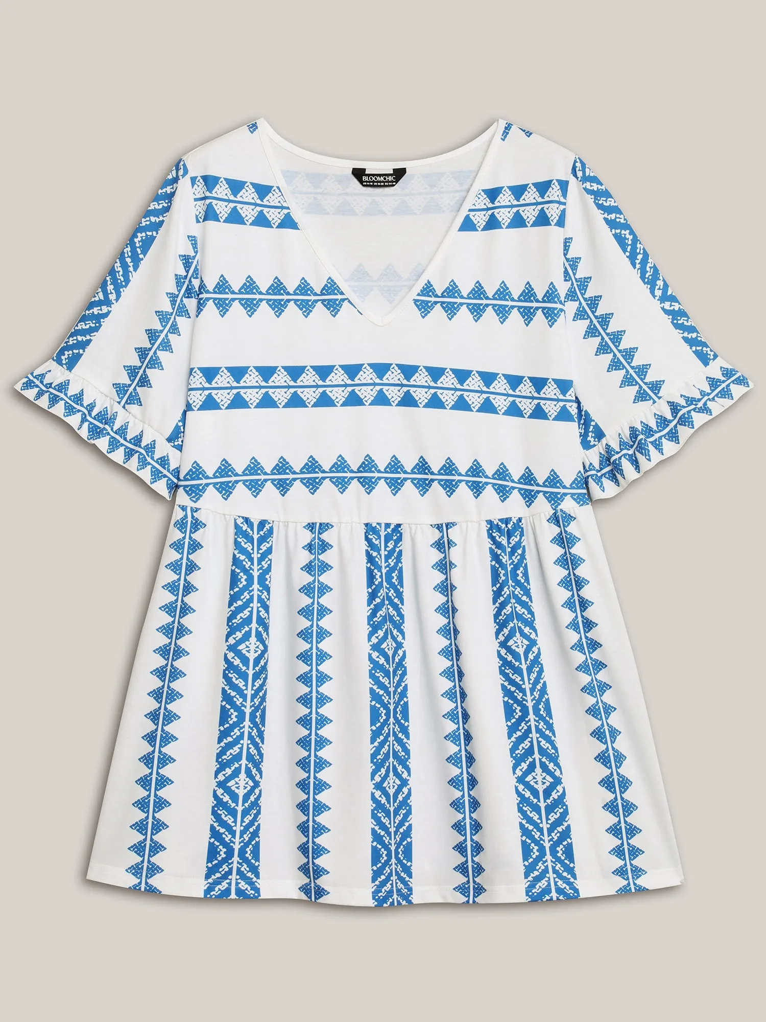 Tropical Stripes Pleated Knit Top sold by Bloomchic product image thumbnail 5