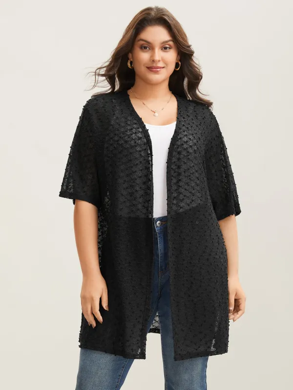 Knit Textured Sheer Swim Kimono Cover-Up sold by Bloomchic