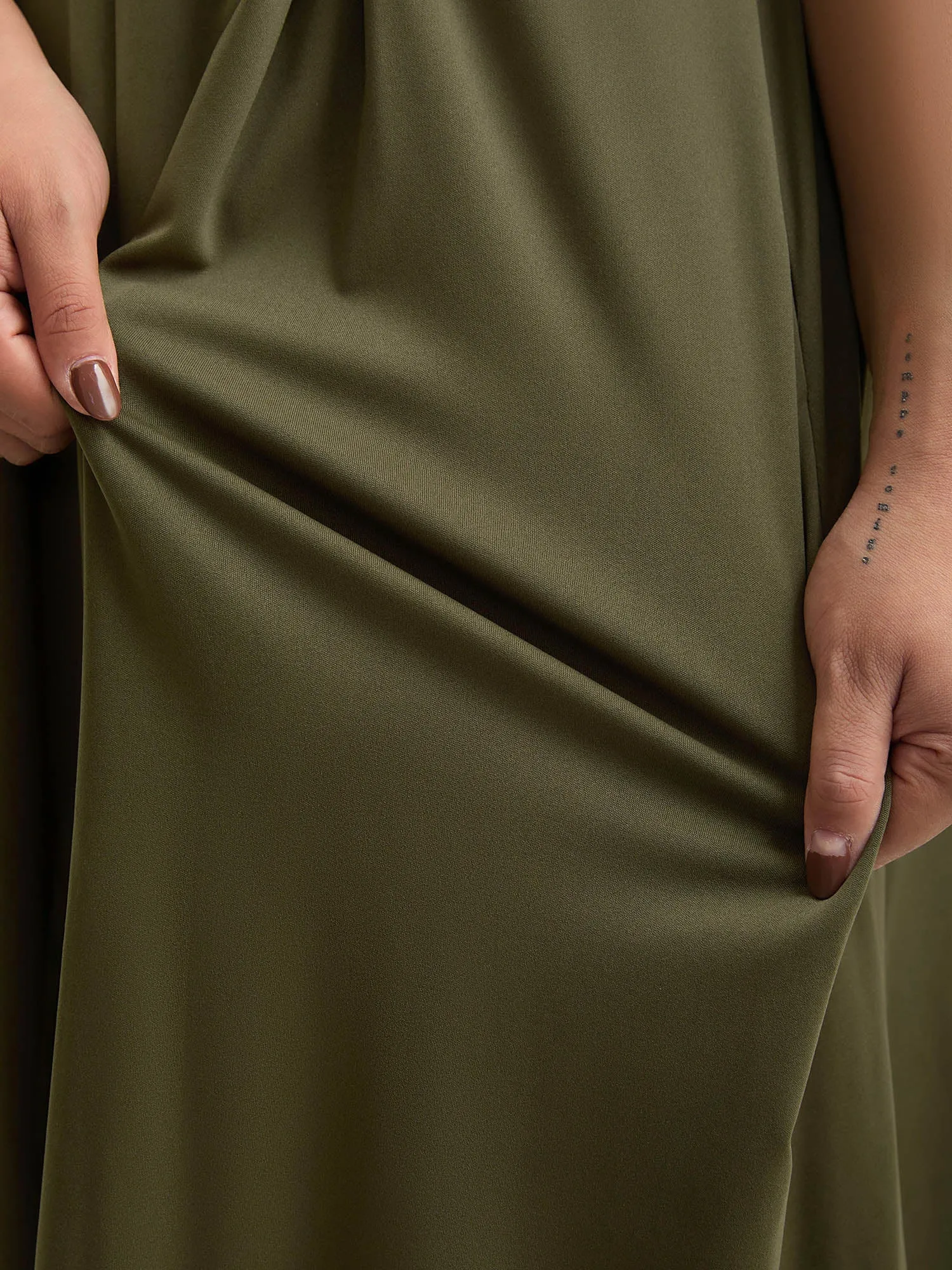 Stretchy Plicated Detail Square Neck Dress sold by Bloomchic product image thumbnail 2