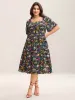 Bold Floral Print Pockets Midi Dress sold by Bloomchic