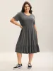 Stretchy Fabric Pockets Ruffled Hem Midi Dress sold by Bloomchic