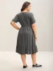 Stretchy Fabric Pockets Ruffled Hem Midi Dress sold by Bloomchic