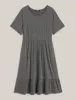 Stretchy Fabric Pockets Ruffled Hem Midi Dress sold by Bloomchic
