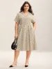 Polka Dot Print Shirt Collar Midi Dress sold by Bloomchic
