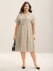 Polka Dot Print Shirt Collar Midi Dress sold by Bloomchic