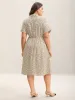 Polka Dot Print Shirt Collar Midi Dress sold by Bloomchic