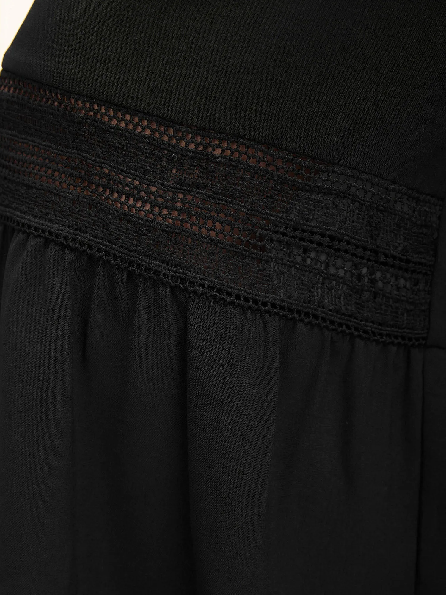 Lace Trim Solid Wide Leg Jumpsuit sold by Bloomchic product image thumbnail 2