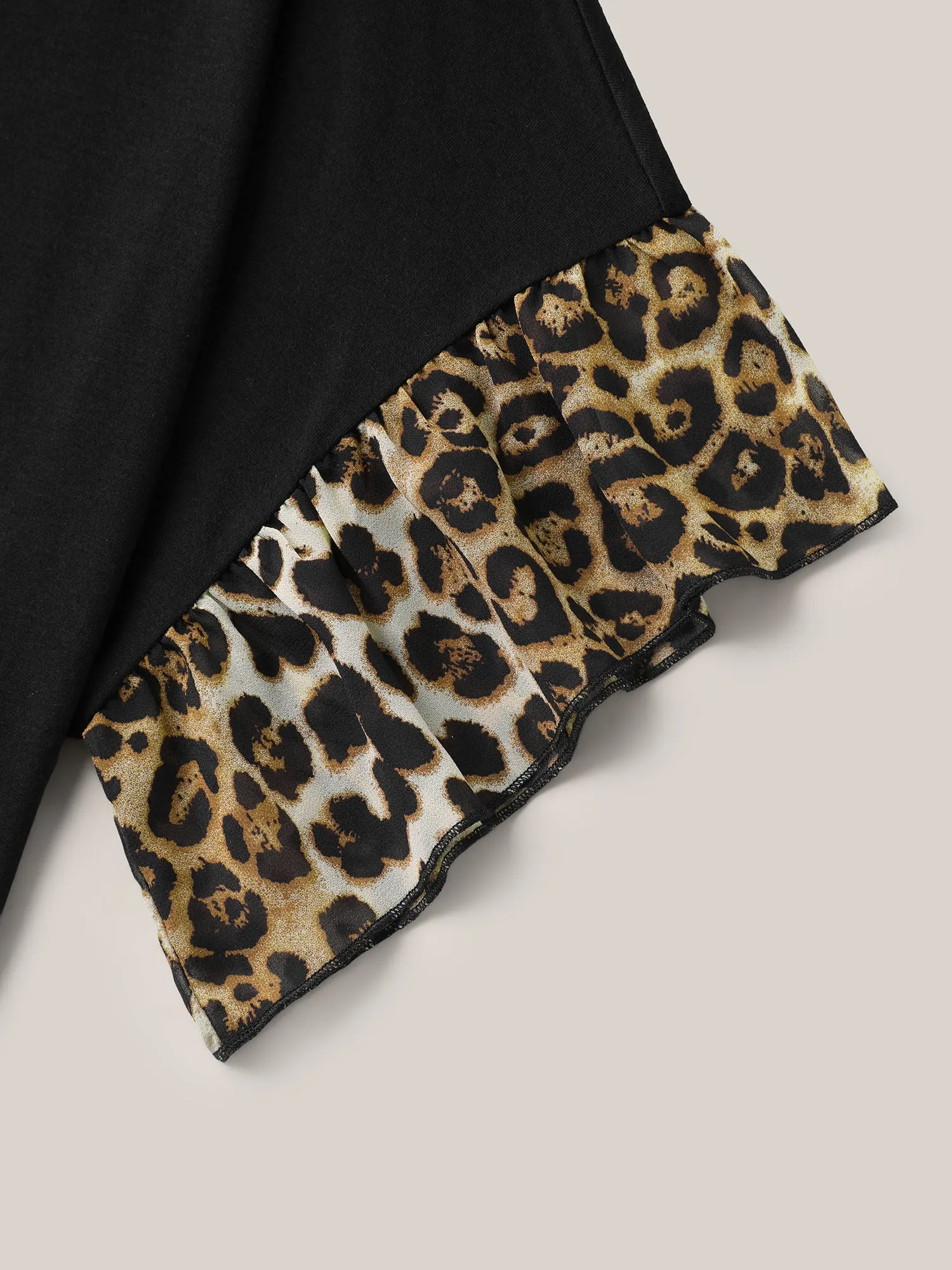 Leopard Pattern Spliced Fitted T-Shirt sold by Bloomchic product image thumbnail 5