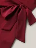 Side Knotted Collar Plain Shirt sold by Bloomchic