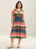 Stretchy Multi-Color Stripes Pockets Midi Dress sold by Bloomchic