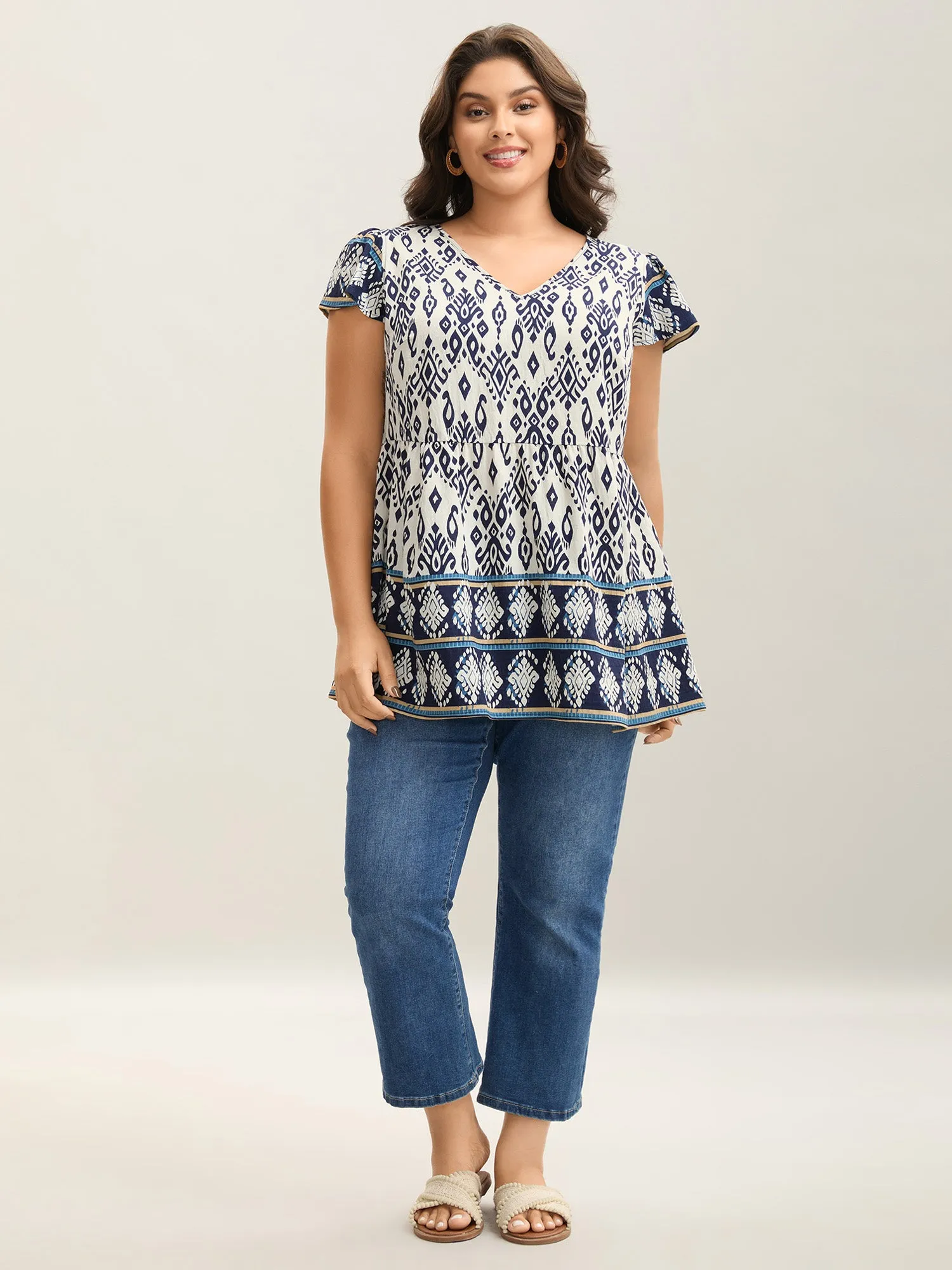 Boho Print High-Low Hem Shirt sold by Bloomchic product image thumbnail 3