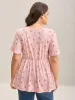 Flirty Floral Print Shirred Knit Top sold by Bloomchic