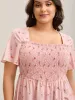 Flirty Floral Print Shirred Knit Top sold by Bloomchic