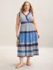 Boho Pattern Spliced Sleeveless Midi Dress sold by Bloomchic