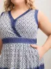 Boho Pattern Spliced Sleeveless Midi Dress sold by Bloomchic