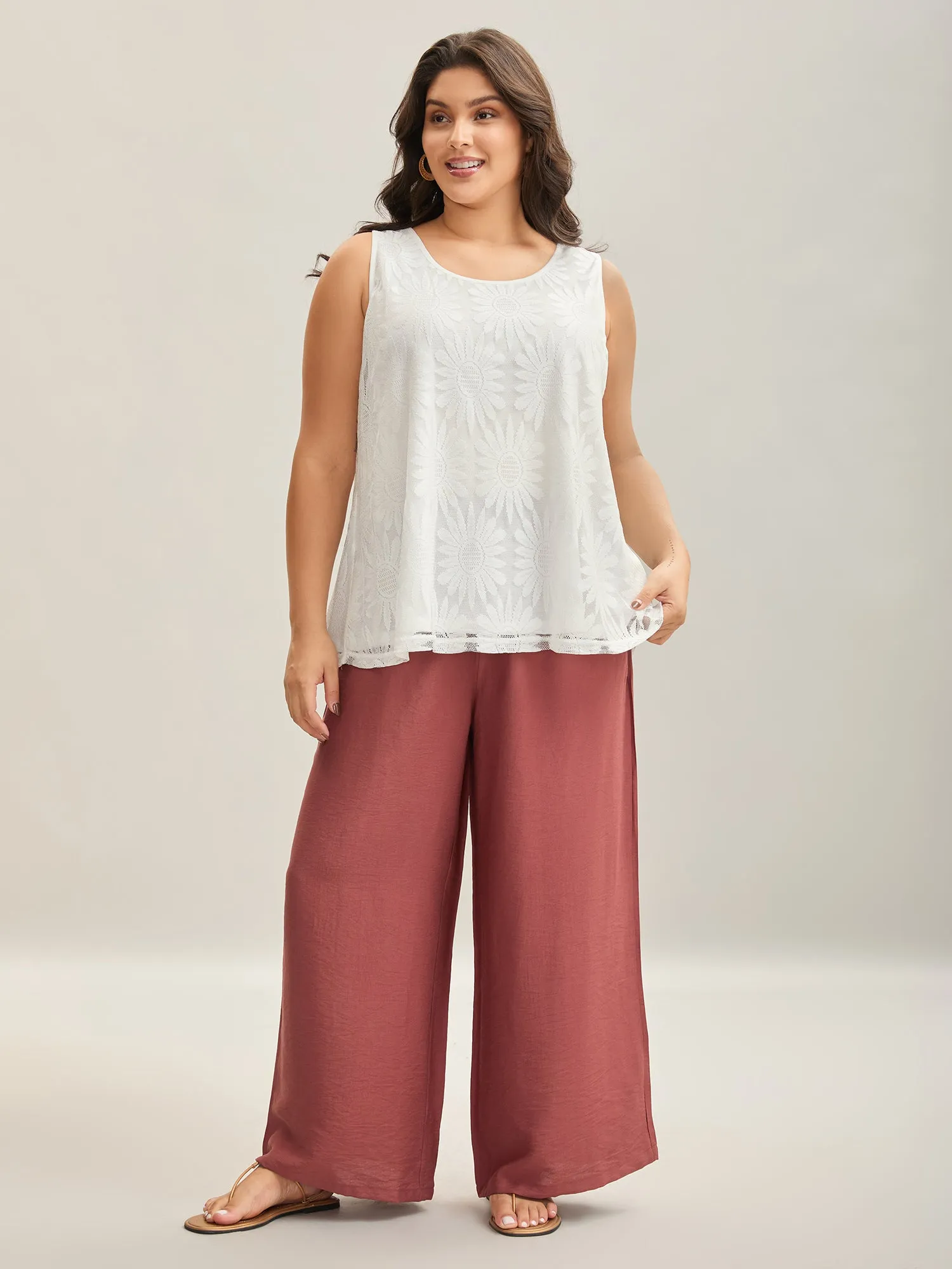 Lace Lined Flowy Tank Top sold by Bloomchic product image thumbnail 3