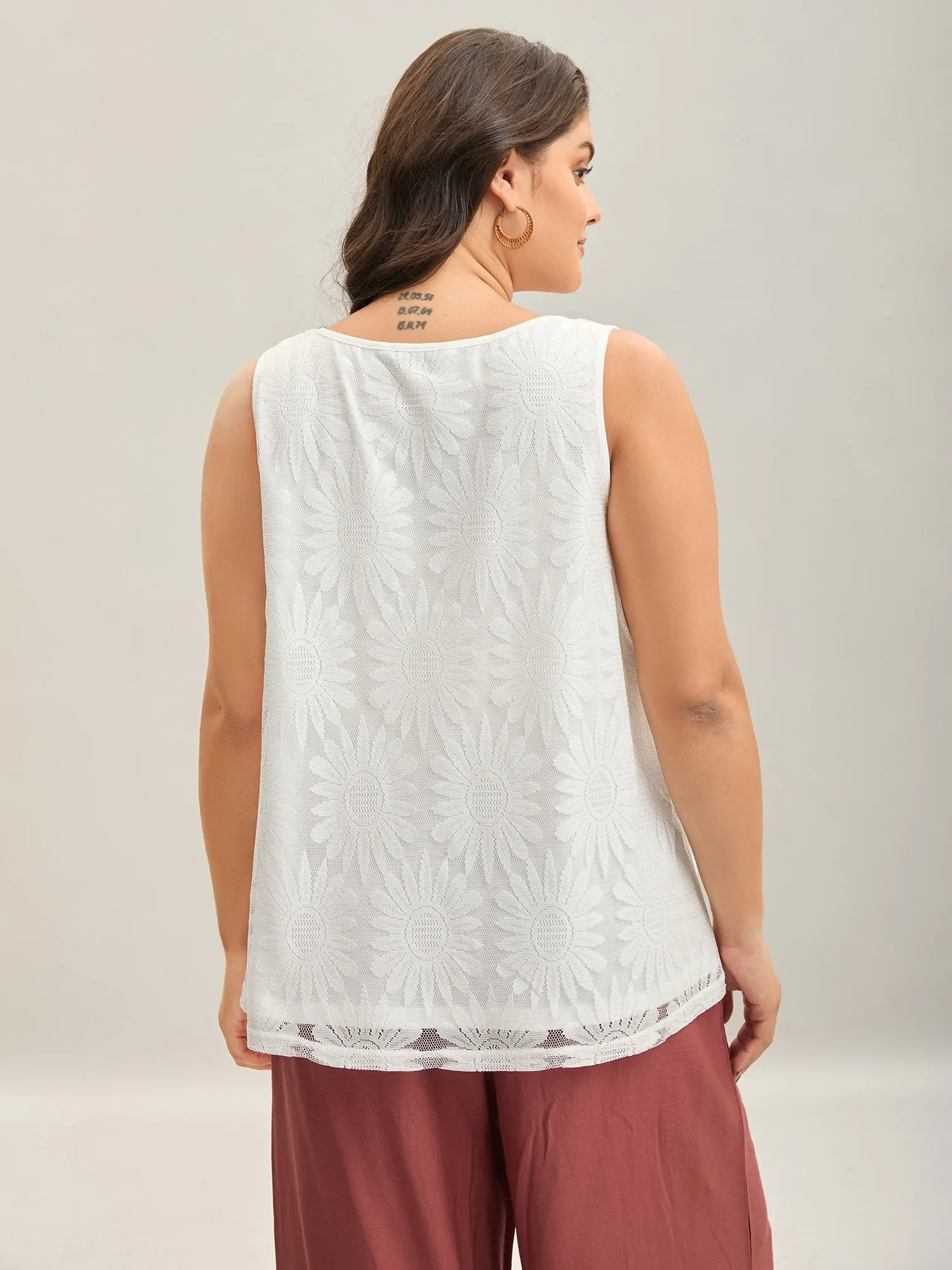 Lace Lined Flowy Tank Top sold by Bloomchic product image thumbnail 4