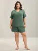 Cotton Textured Button Pajama Set sold by Bloomchic