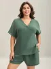 Cotton Textured Button Pajama Set sold by Bloomchic