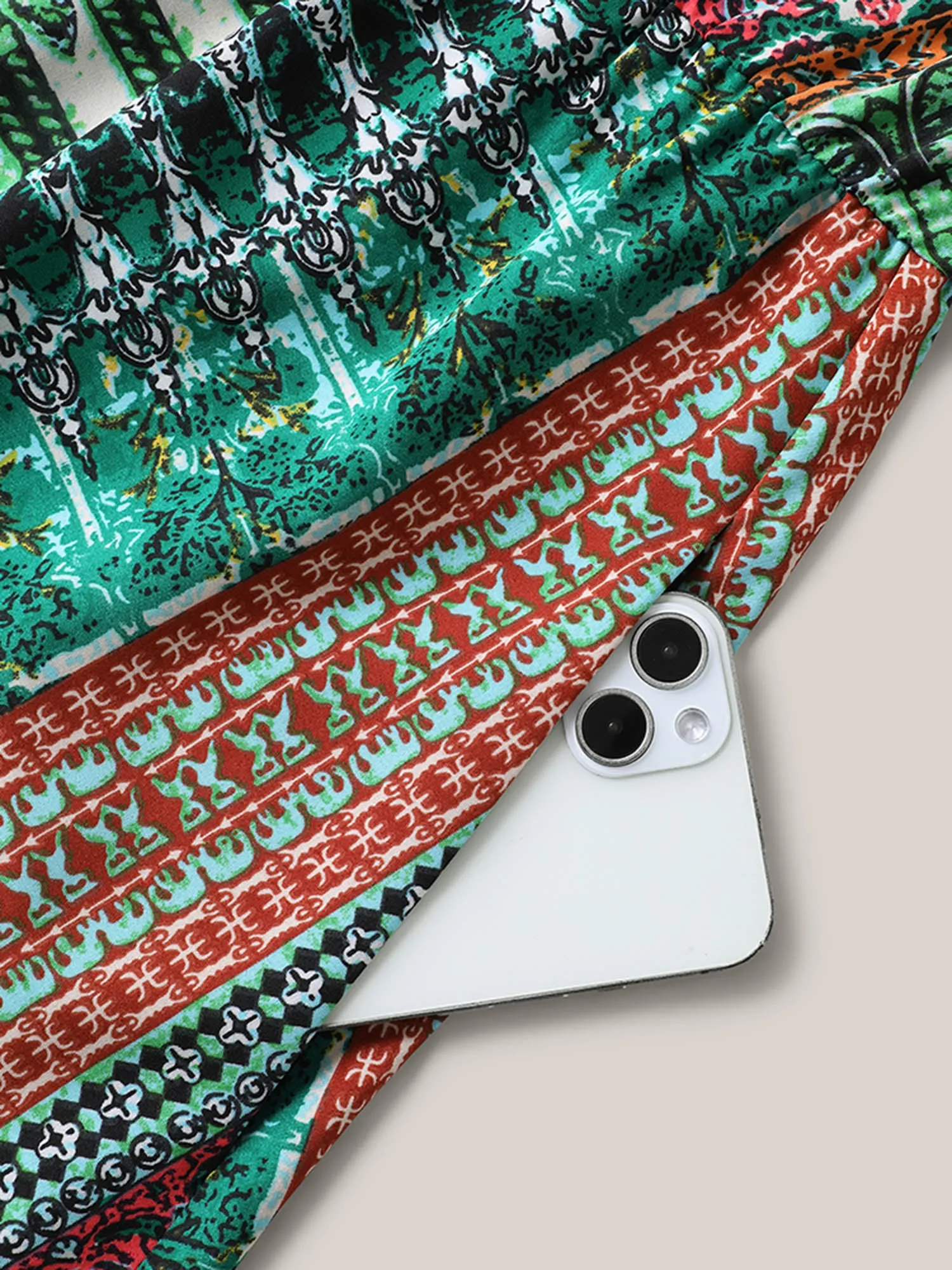 Boho Stripes Pockets Flutter Midi Dress sold by Bloomchic product image thumbnail 5