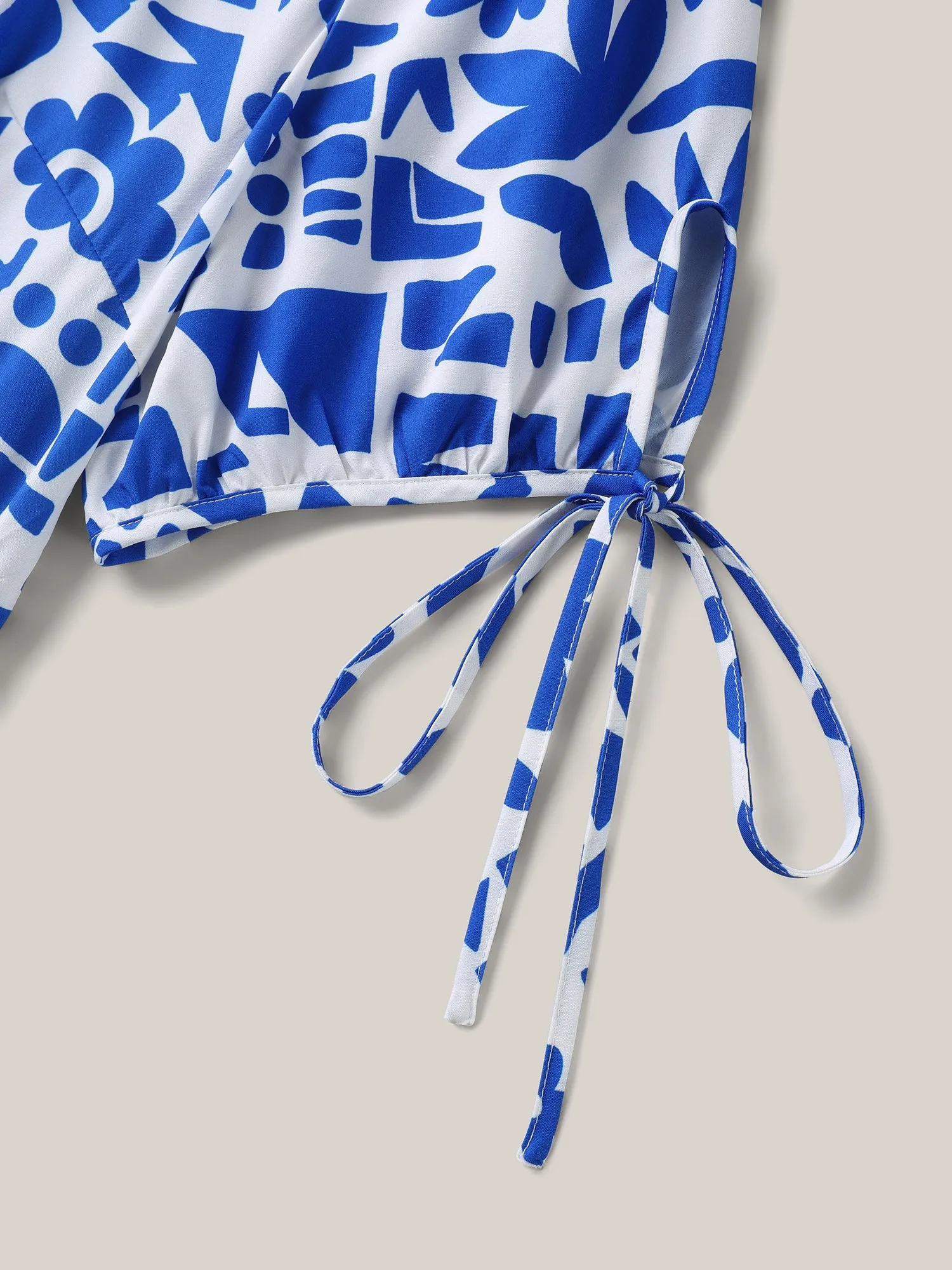 Floral Abstract Print Pockets Midi Dress sold by Bloomchic product image thumbnail 5