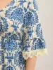 Damask Print Lace Detail Midi Dress sold by Bloomchic