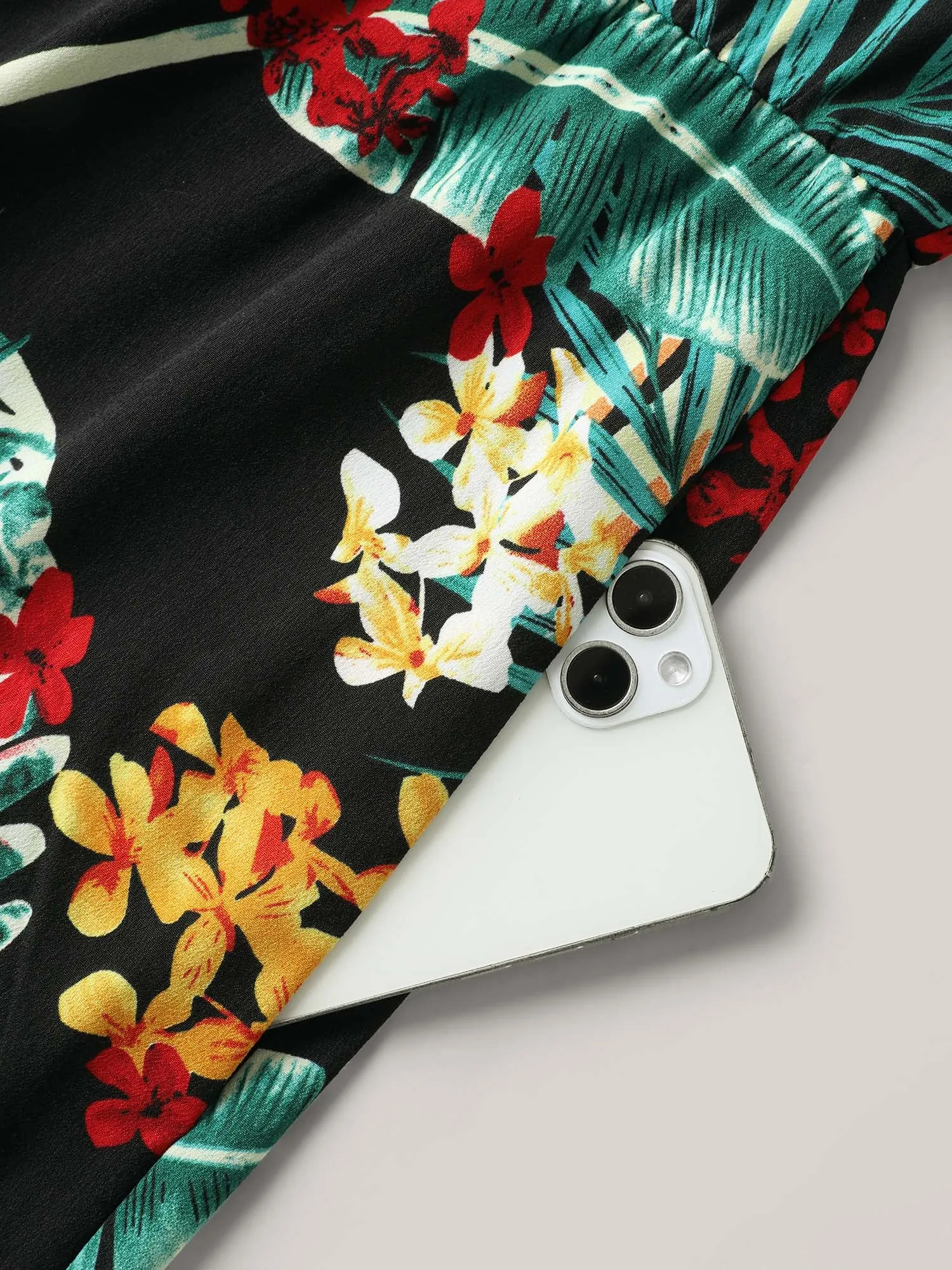 Large Floral Pattern Pockets Jumpsuit sold by Bloomchic product image thumbnail 5