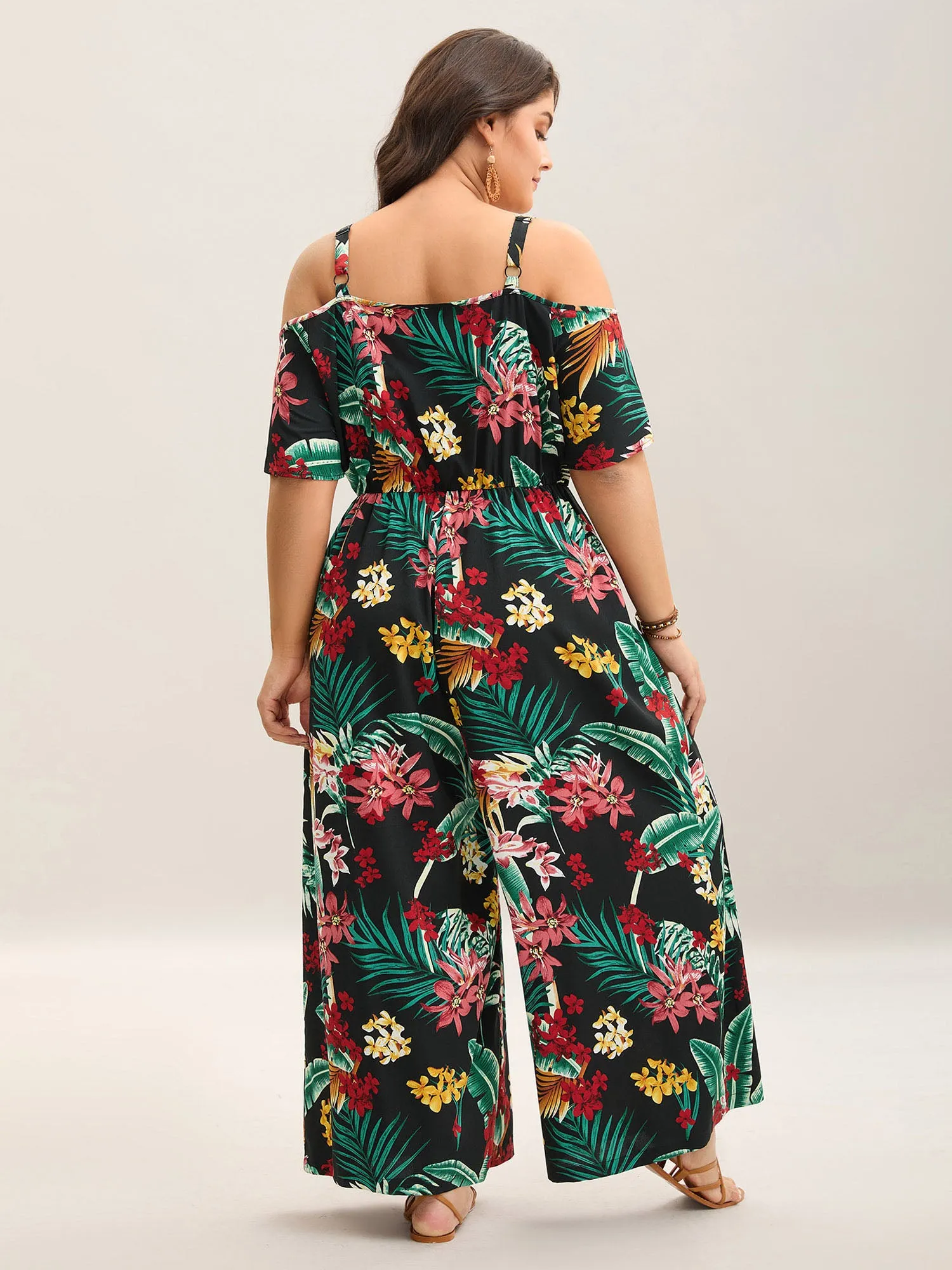 Large Floral Pattern Pockets Jumpsuit sold by Bloomchic product image thumbnail 4